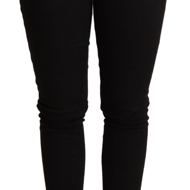 Dolce & Gabbana Black Skinny Denim Cotton Stretch Trouser