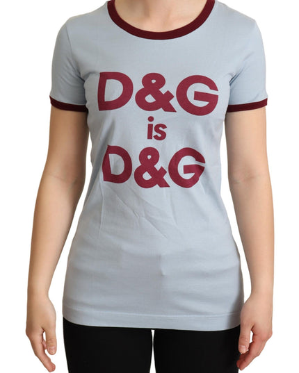 Dolce & Gabbana Blue Crewneck D&G Top T-shirt