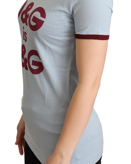 Dolce & Gabbana Blue Crewneck D&G Top T-shirt