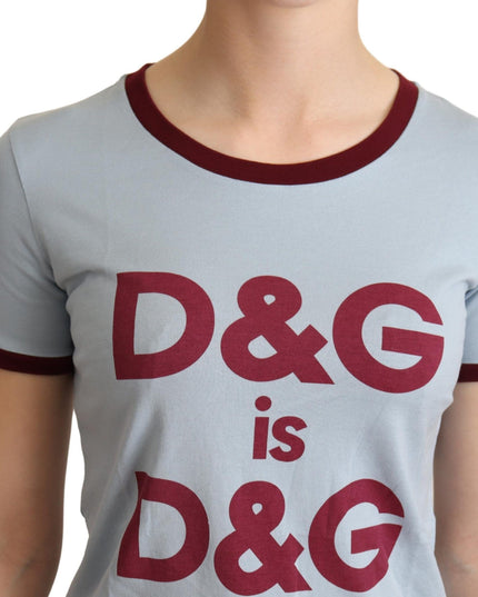Dolce & Gabbana Blue Crewneck D&G Top T-shirt