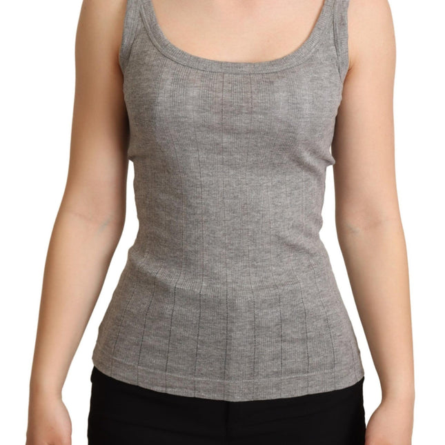 Dolce & Gabbana Gray Cotton Modal Canotta Tank Top T-shirt