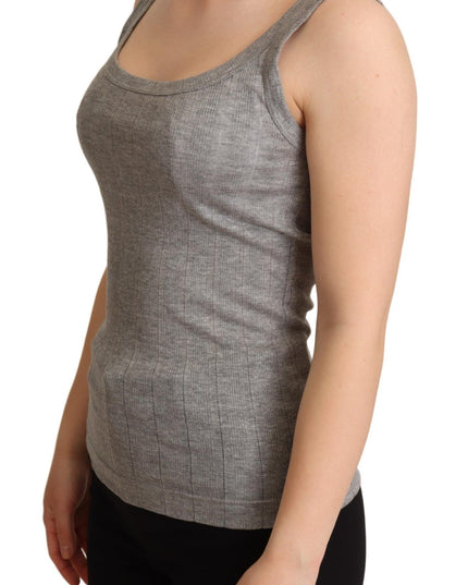 Dolce & Gabbana Gray Cotton Modal Canotta Tank Top T-shirt