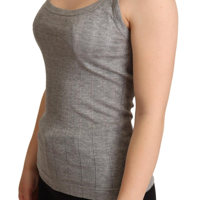 Dolce & Gabbana Gray Cotton Modal Canotta Tank Top T-shirt