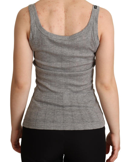 Dolce & Gabbana Gray Cotton Modal Canotta Tank Top T-shirt
