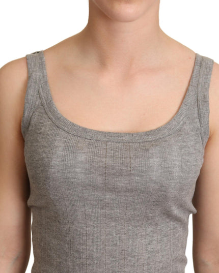 Dolce & Gabbana Gray Cotton Modal Canotta Tank Top T-shirt