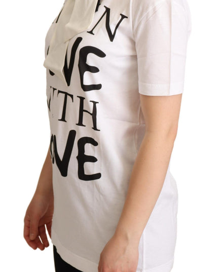 Dolce & Gabbana White Cotton Silk I'm In Love Top T-shirt