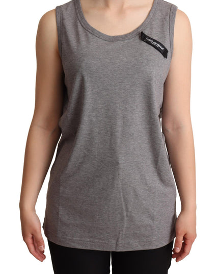 Dolce & Gabbana Gray Sleeveless Round Neck Tank Top T-shirt
