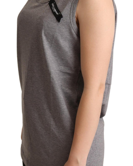 Dolce & Gabbana Gray Sleeveless Round Neck Tank Top T-shirt