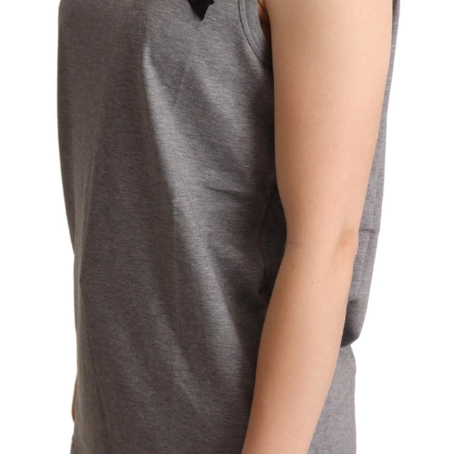 Dolce & Gabbana Gray Sleeveless Round Neck Tank Top T-shirt