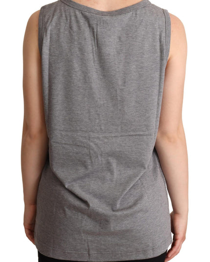 Dolce & Gabbana Gray Sleeveless Round Neck Tank Top T-shirt