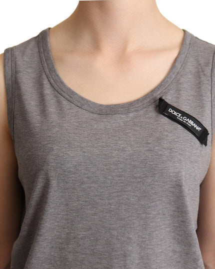 Dolce & Gabbana Gray Sleeveless Round Neck Tank Top T-shirt