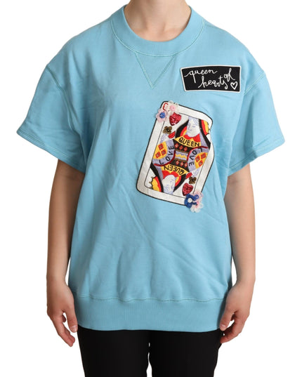 Dolce & Gabbana BLue Queen Of Hearts Card Sweater T-shirt