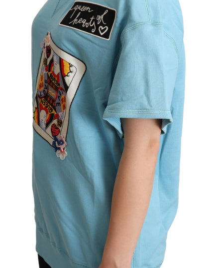 Dolce & Gabbana BLue Queen Of Hearts Card Sweater T-shirt