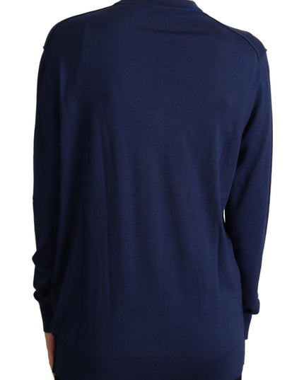Dolce & Gabbana Blue Virgin Wool Button Down Cardigan Sweater