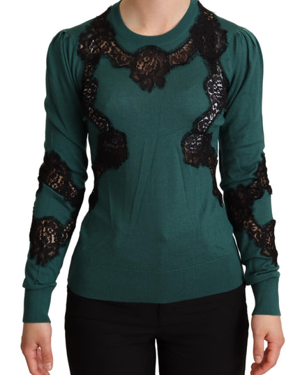 Dolce & Gabbana Green Wool Crewneck Sweater