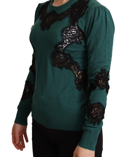 Dolce & Gabbana Green Wool Crewneck Sweater