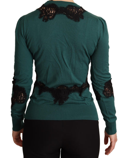 Dolce & Gabbana Green Wool Crewneck Sweater