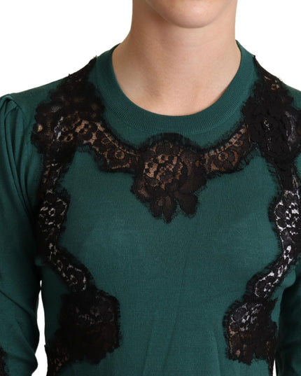 Dolce & Gabbana Green Wool Crewneck Sweater