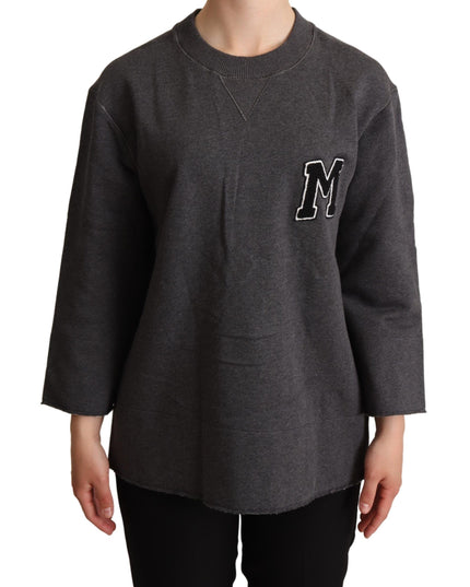 Dolce & Gabbana Gray Embroidered Women Pullover Sweater