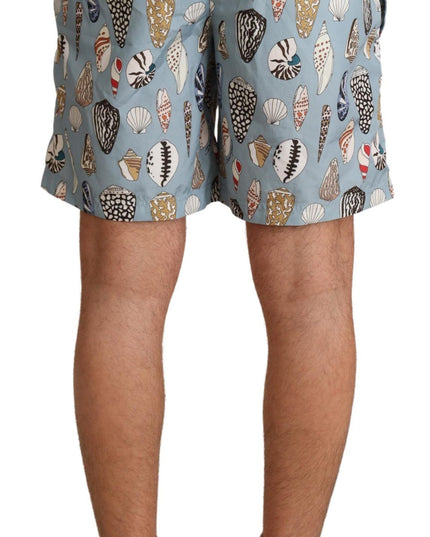 Dolce & Gabbana Blue Seashell Beachwear Swimwear Shorts