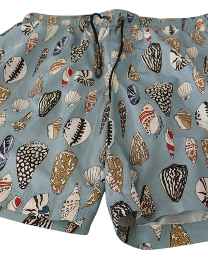 Dolce & Gabbana Blue Seashell Beachwear Swimwear Shorts