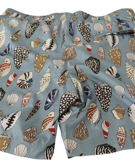 Dolce & Gabbana Blue Seashell Beachwear Swimwear Shorts
