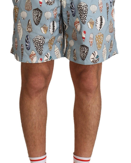 Dolce & Gabbana Blue Seashell Beachwear Swimwear Shorts