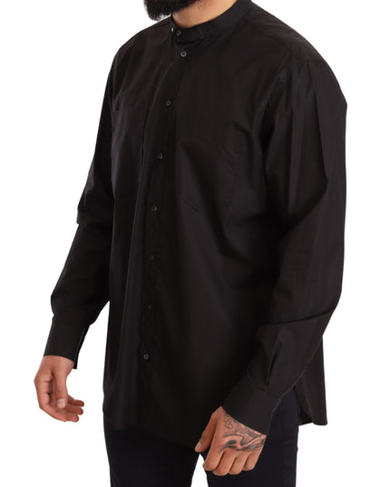 Dolce & Gabbana Black 100% Cotton Formal Dress Top Shirt