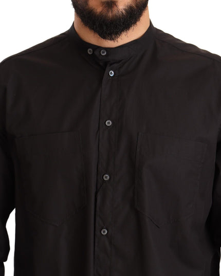 Dolce & Gabbana Black 100% Cotton Formal Dress Top Shirt