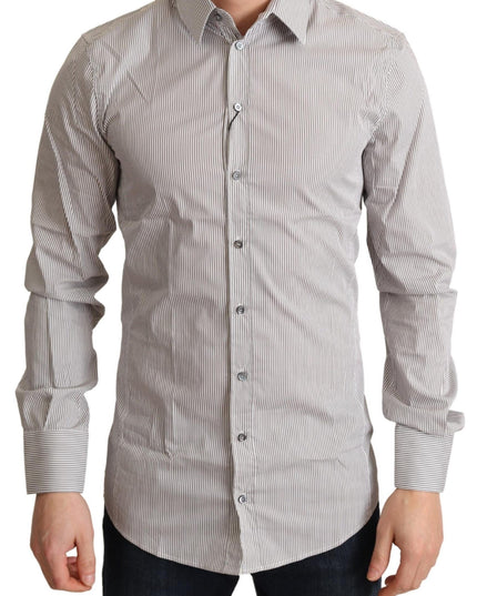 Dolce & Gabbana Gray Cotton Slim Fit Mens SICILY Shirt