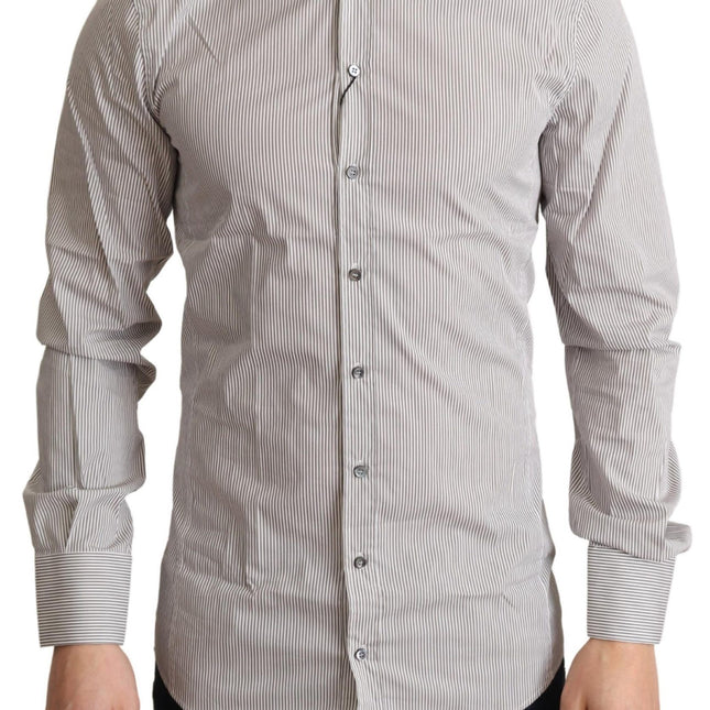 Dolce & Gabbana Gray Cotton Slim Fit Mens SICILY Shirt