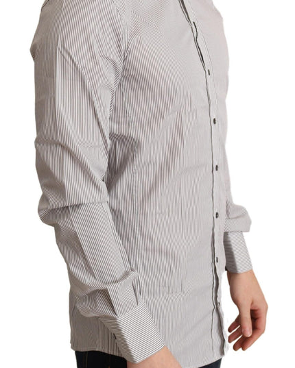 Dolce & Gabbana Gray Cotton Slim Fit Mens SICILY Shirt