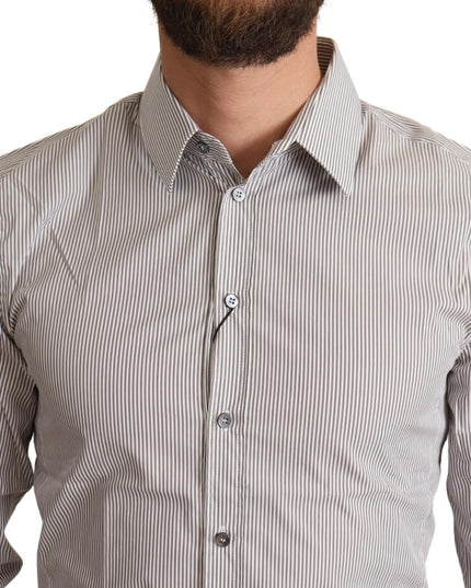 Dolce & Gabbana Gray Cotton Slim Fit Mens SICILY Shirt