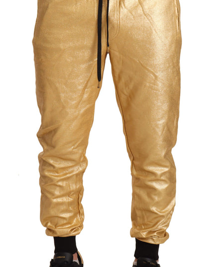 Dolce & Gabbana Gold Pig Of The Year Cotton Trousers Pants