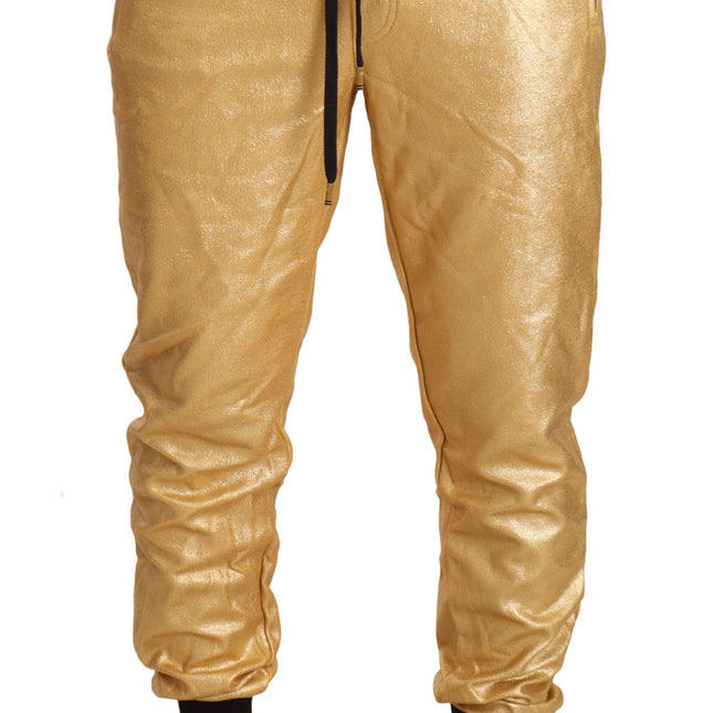 Dolce & Gabbana Gold Pig Of The Year Cotton Trousers Pants