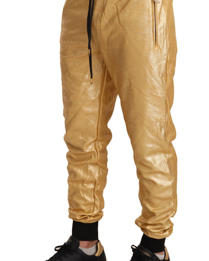 Dolce & Gabbana Gold Pig Of The Year Cotton Trousers Pants