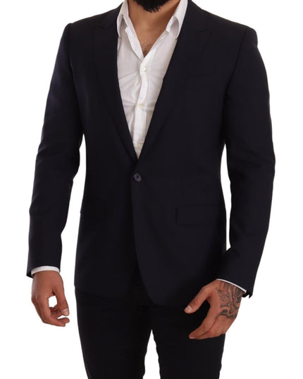 Dolce & Gabbana Navy Blue Wool Slim Fit MARTINI Blazer