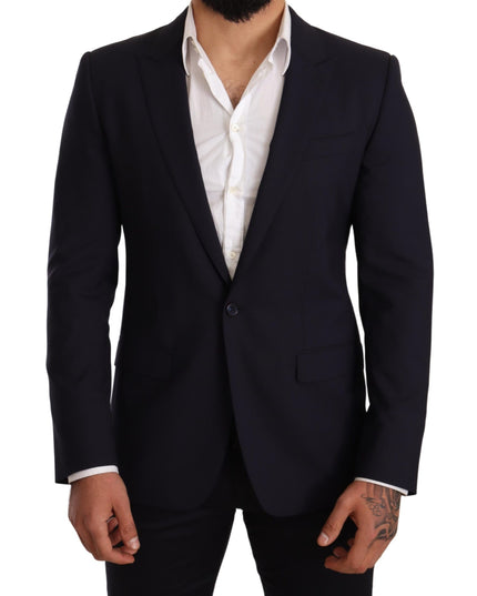 Dolce & Gabbana Navy Blue Wool Slim Fit MARTINI Blazer