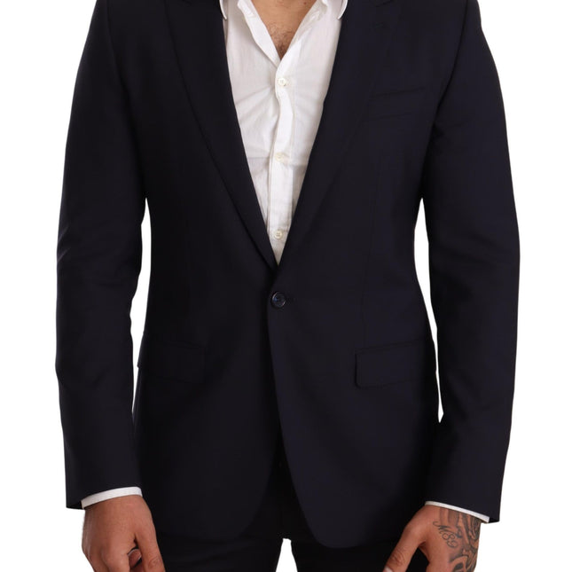 Dolce & Gabbana Navy Blue Wool Slim Fit MARTINI Blazer