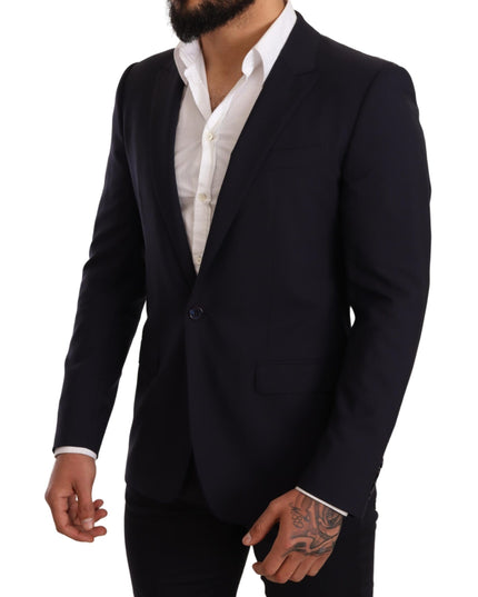 Dolce & Gabbana Navy Blue Wool Slim Fit MARTINI Blazer