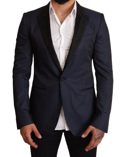 Dolce & Gabbana Blue Wool Slim Fit MARTINI Blazer Jacket