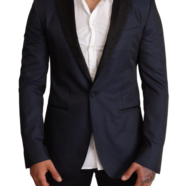 Dolce & Gabbana Blue Wool Slim Fit MARTINI Blazer Jacket