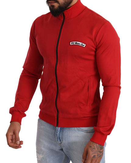 Dolce & Gabbana Red DG Motor Club Zipper Stretch Sweater