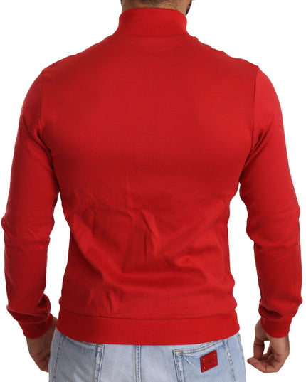 Dolce & Gabbana Red DG Motor Club Zipper Stretch Sweater