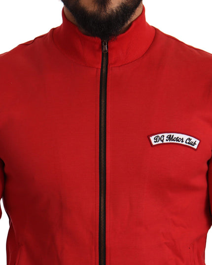 Dolce & Gabbana Red DG Motor Club Zipper Stretch Sweater