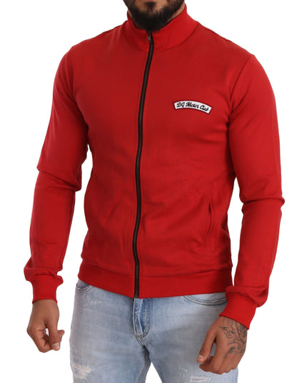 Dolce & Gabbana Red DG Motor Club Zipper Stretch Sweater