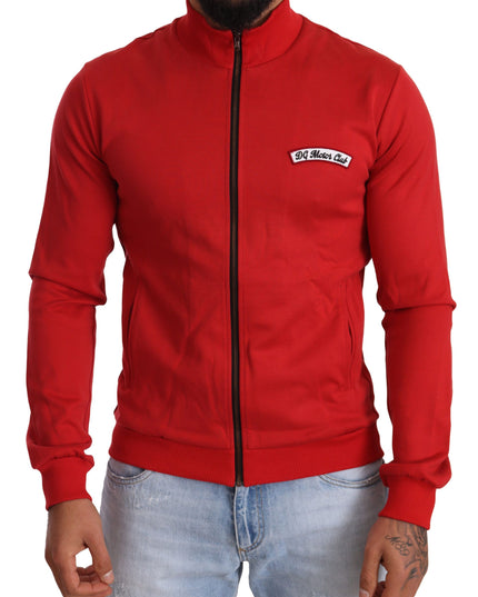 Dolce & Gabbana Red DG Motor Club Zipper Stretch Sweater