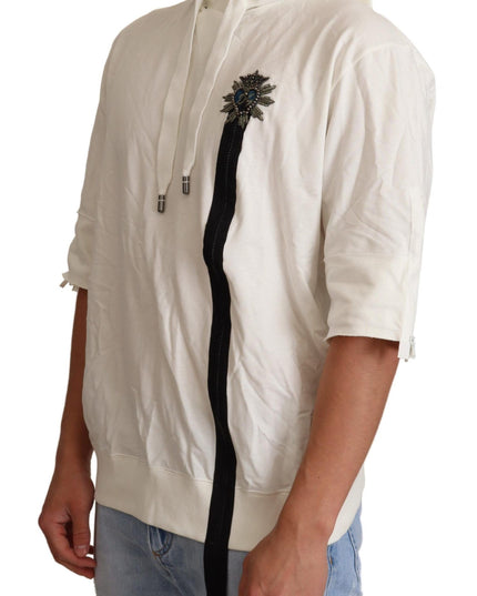 Dolce & Gabbana White Hooded Limited Edition Sweater
