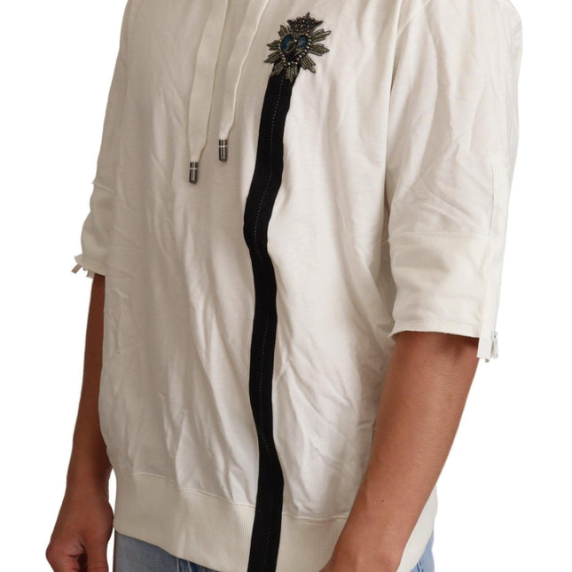 Dolce & Gabbana White Hooded Limited Edition Sweater