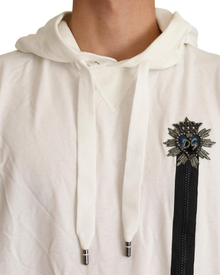 Dolce & Gabbana White Hooded Limited Edition Sweater